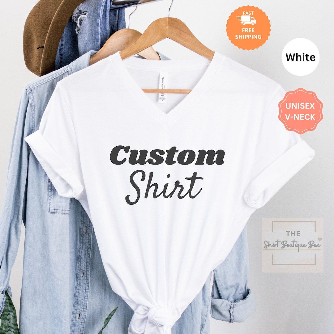 Personalized V-neck Shirt,custom V-neck,custom T-shirt,personalized V ...
