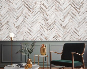 Herringbone parquet floor texture Removable Wallpaper, Peel and Stick, Self-Adhesive , Herringbone Wall Mural , Living Room mural home decor