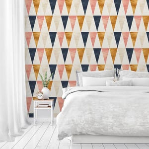 Simple shapes wallpaper , Removable Wallpaper, Peel and Stick, Self-Adhesive geometric Wall Mural, bedroom wallpaper Scandinavian wall decor