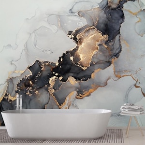 Abstrakte bunte Marmor Textur Tapete, Schälen und Stick, selbstklebend, Alkohol Tinte Wandbild, modernes flüssiges Wohnzimmer Wandbild