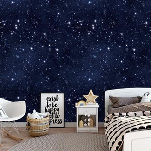 Carta da parati rimovibile cielo stellato, stacca e attacca, autoadesiva, murale cielo stellato, murale soggiorno cameretta