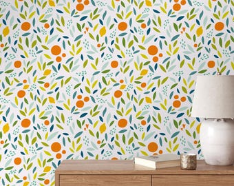 Papel pintado de hojas de colores, papel tapiz removible, despegar y pegar, mural de pared autoadhesivo, decoración de papel tapiz para guardería, papel tapiz tradicional
