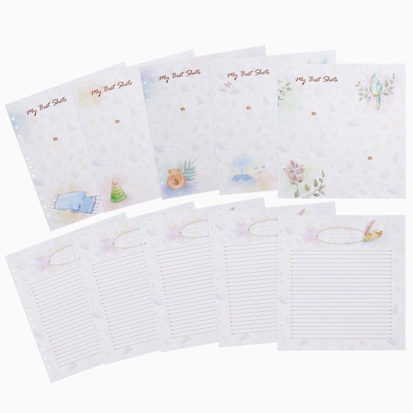 Yulka Crafts Baby Memory Book Extra Pages for Photos and Stories – Baby Book “Choose Joy” | Refill Paper Set - 10 Sheets (20 Pages)