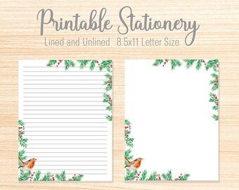 Printable Stationery Lined and Unlined Christmas Stationery Pen Pal Printable Stationary Letter Paper Digital Paper Pen Pal Printable Paper