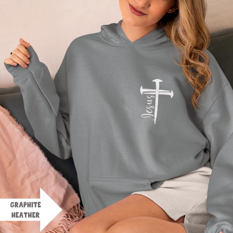 Designed by the Greatest Carpenter Jesus Hooded Sweatshirt Christian Men's Sweatshirts Christian Women's Sweatshirt Christian Apparel image 6