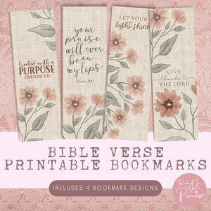 Christian Sayings, Printable Bookmarks, Be Strong and Courageous, Christian Printable Bible Journaling, Bible Scrapbooking, Digital Download