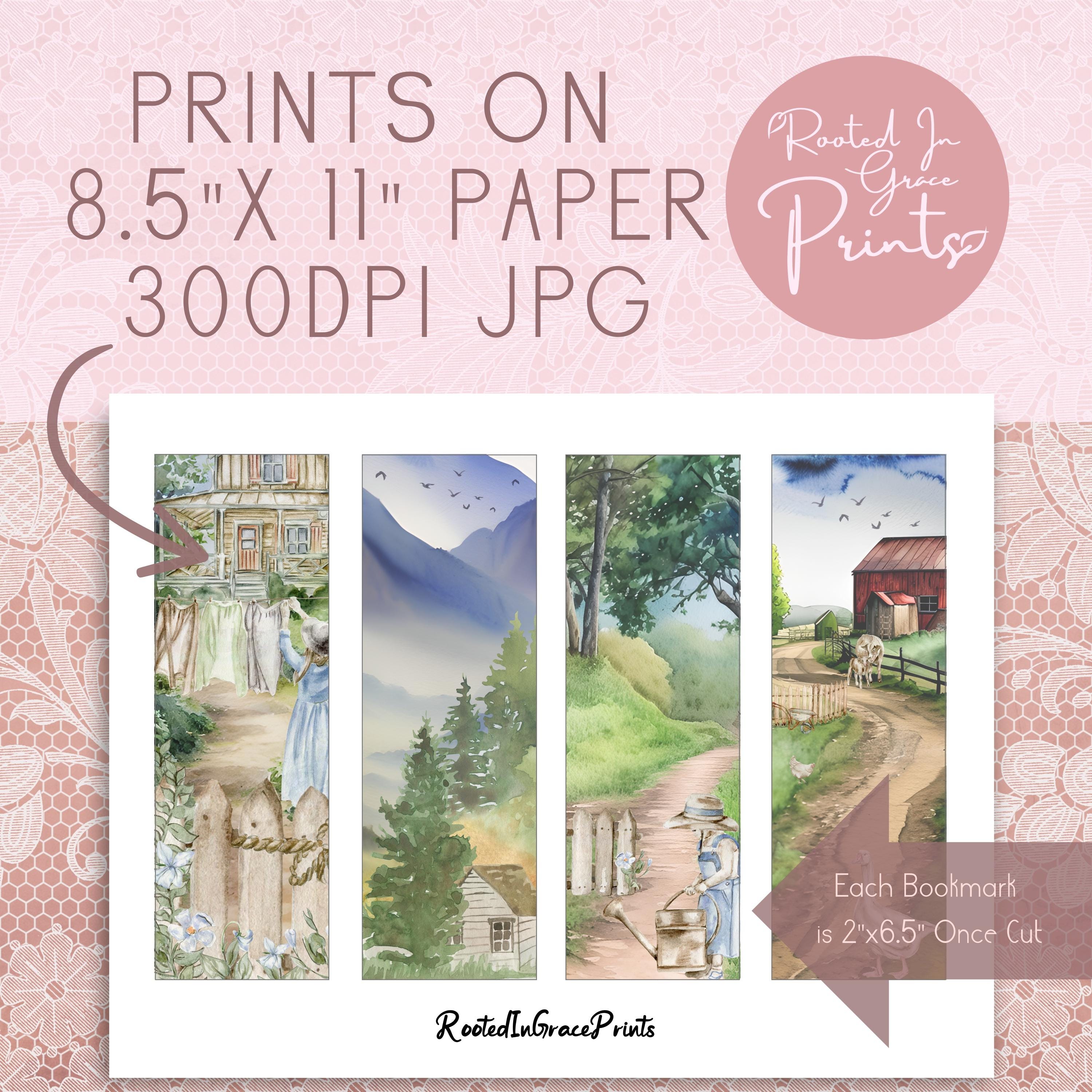 Country Living Printable Bookmarks | Vintage Bookmarks | Countryside ...