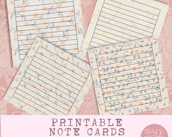 Schede di appunti vuote Inserto per diario stampabile Note a righe 4x4 Schede quadrate stampabili per progetti artigianali Carta per scrapbooking Note per scatola del pranzo