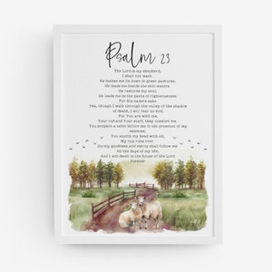 Printable Wall Art Psalm 23 Scripture Wall Art Printable Minimalist ...