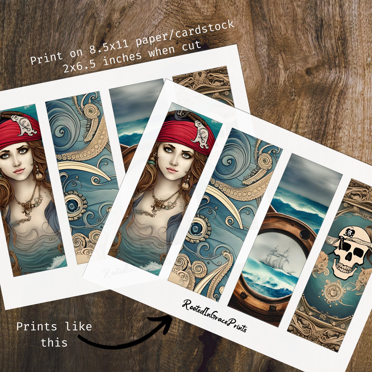 Pirate Theme Bookmark Printable | Pirate Skull and Crossbones ...