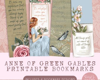 Anne of Green Gables Printable Bookmarks Anne Shirley Literary Classics Quote Book Club Gift for Readers Book Mark Printable
