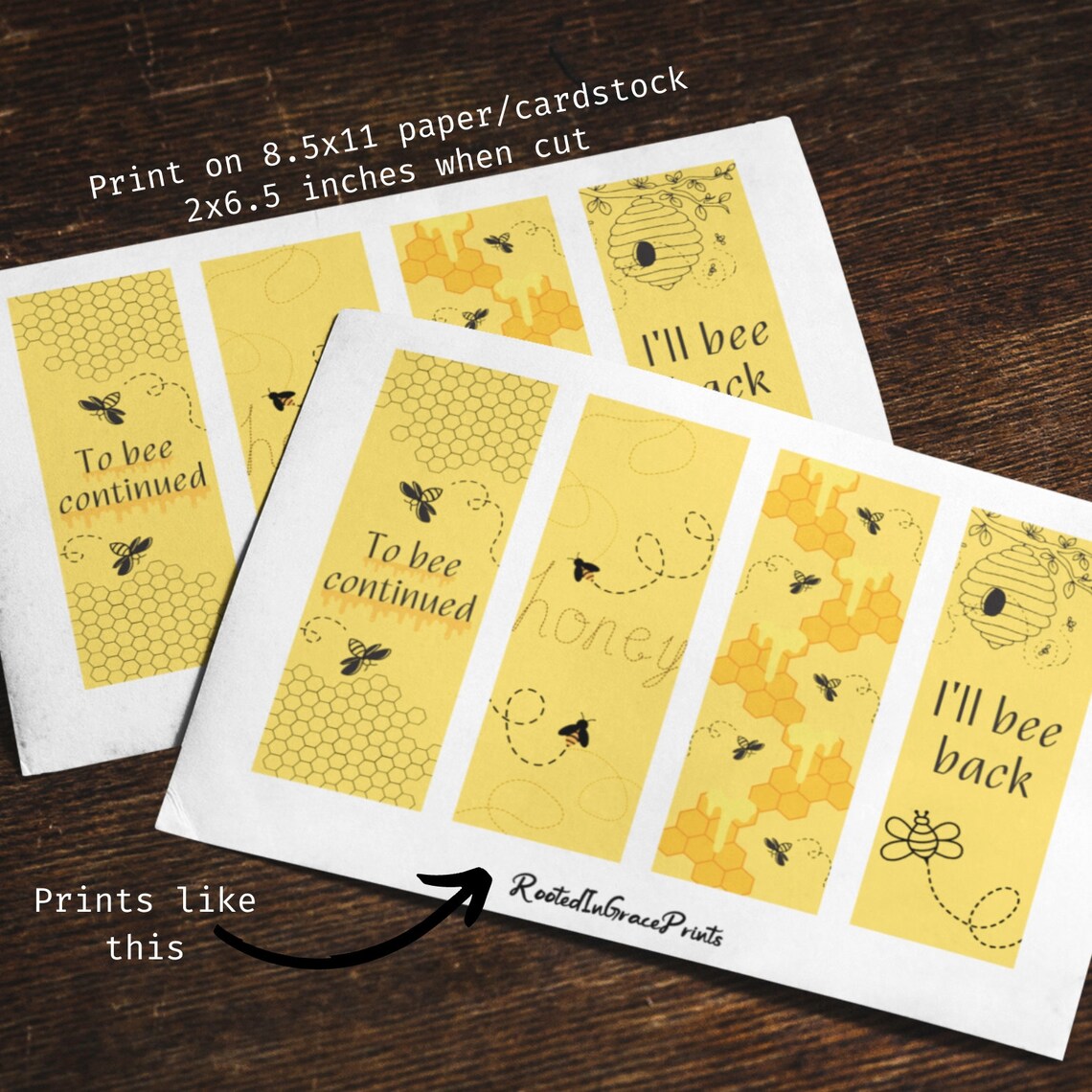 Bee Book Puns Printable Bookmarks and Bee Bookmarks Bookish