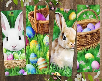 Easter Bunny Printable Bookmarks Easter Eggs Bookmark Easter Printable Bookmark Set Easter Basket Bookish Presents Digital Download