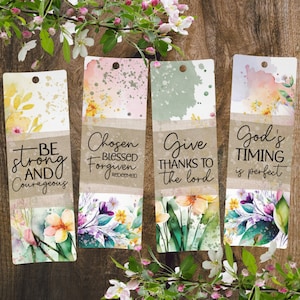 Christian Sayings, Printable Bookmarks, Be Strong and Courageous, Christian Printable Bible Journaling, Bible Scrapbooking, Digital Download