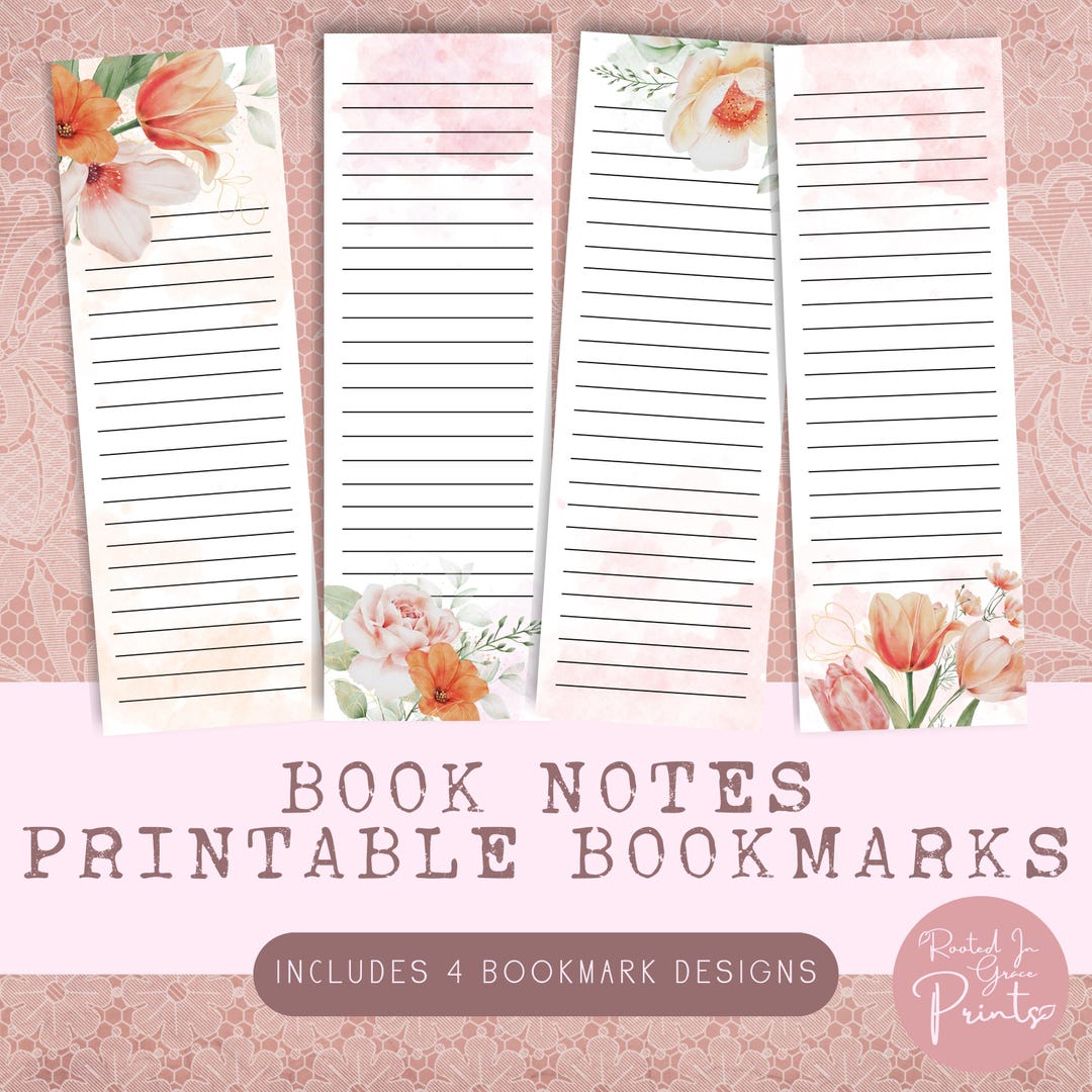 Reading Log Bookmark for Book Notes Printable Bookmarks for Book Review ...