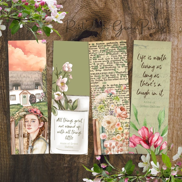 Printable Bookmarks Anne of Green Gables | Anne of Green Gables Quotes | Vintage Bookmarks | Printable Gift for Readers | Digital Download