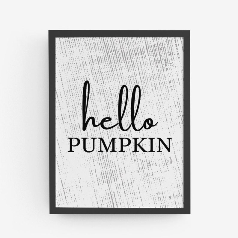 Hello Pumpkin Fall Sign Autumn Printable Fall Wall Art Etsy
