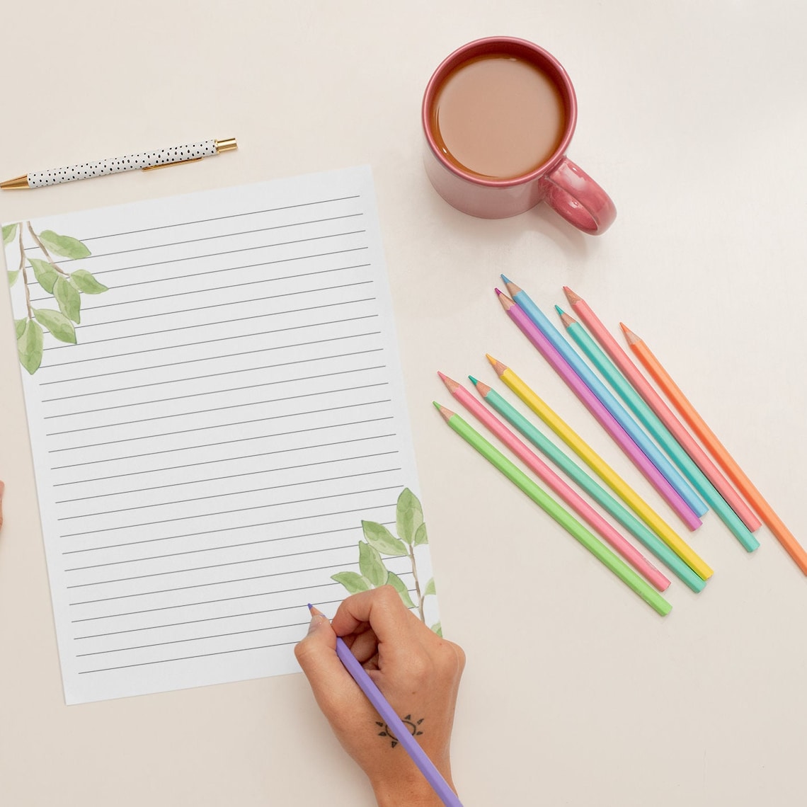 Printable Stationery Lined and Unlined Stationery Letter - Etsy