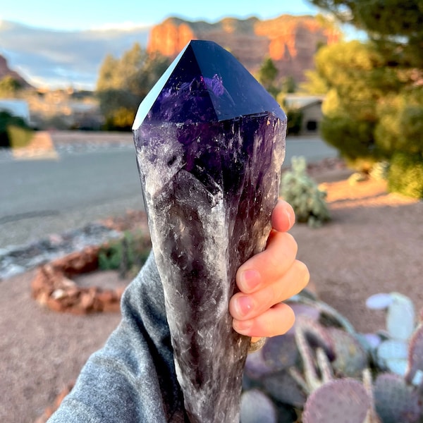 Amethyst Dragon Tooth Root Staff Wand Raw Natural Amazing Healing Energy HUGE Crystal Point Reiki Blessed Elestial