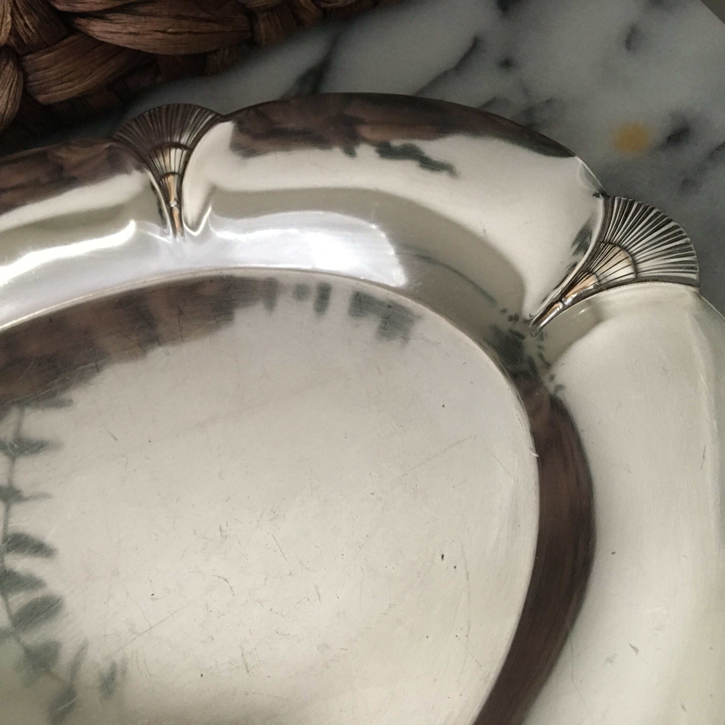 Vintage Rogers Silver Plate Tray With Fan Detail Etsy