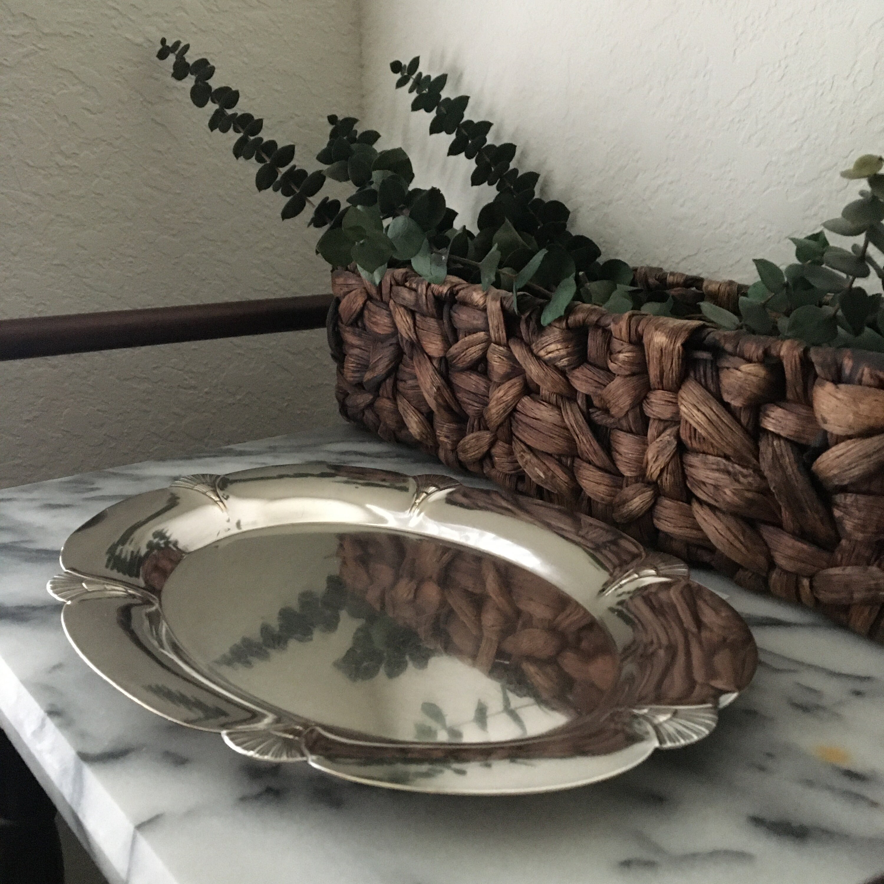 Vintage Rogers Silver Plate Tray With Fan Detail Etsy