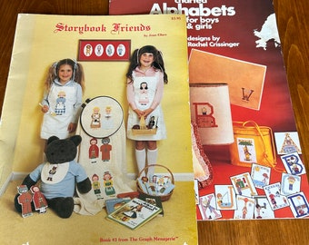 Alphabet and Fairy Tale Embroidery Pattern Books