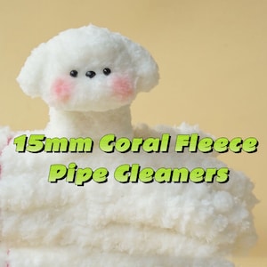 Coral Fleece Thick Pipe Cleaners: 15mm*100cm, 20 Colours High Quality, Extra Dense Fluff, Thicker, Advanced Fluffy Art Chenille Stems