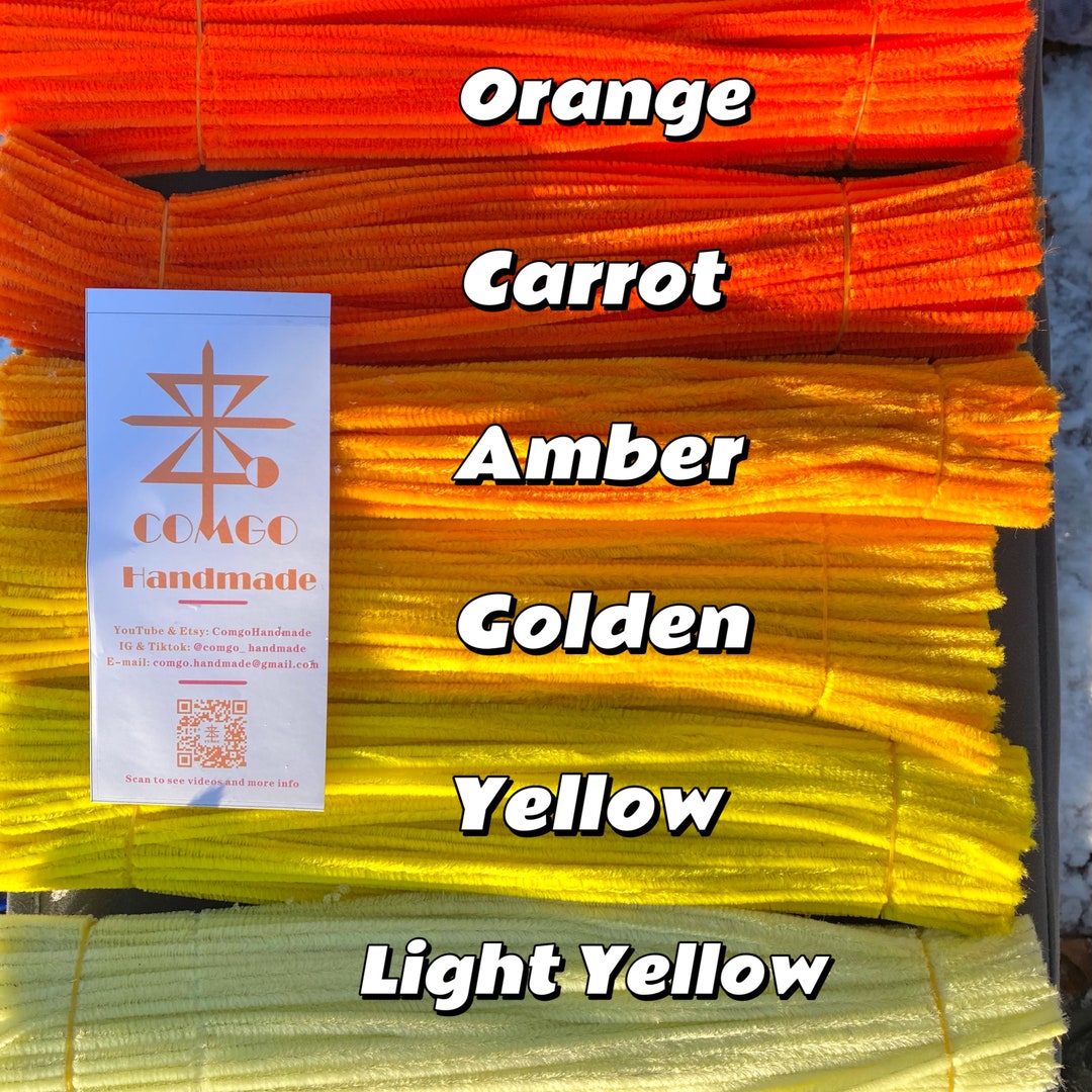 100 Pcs Pipe Cleaners: Yellow Serie of 52 Colour, 6 Mm30cm, High ...