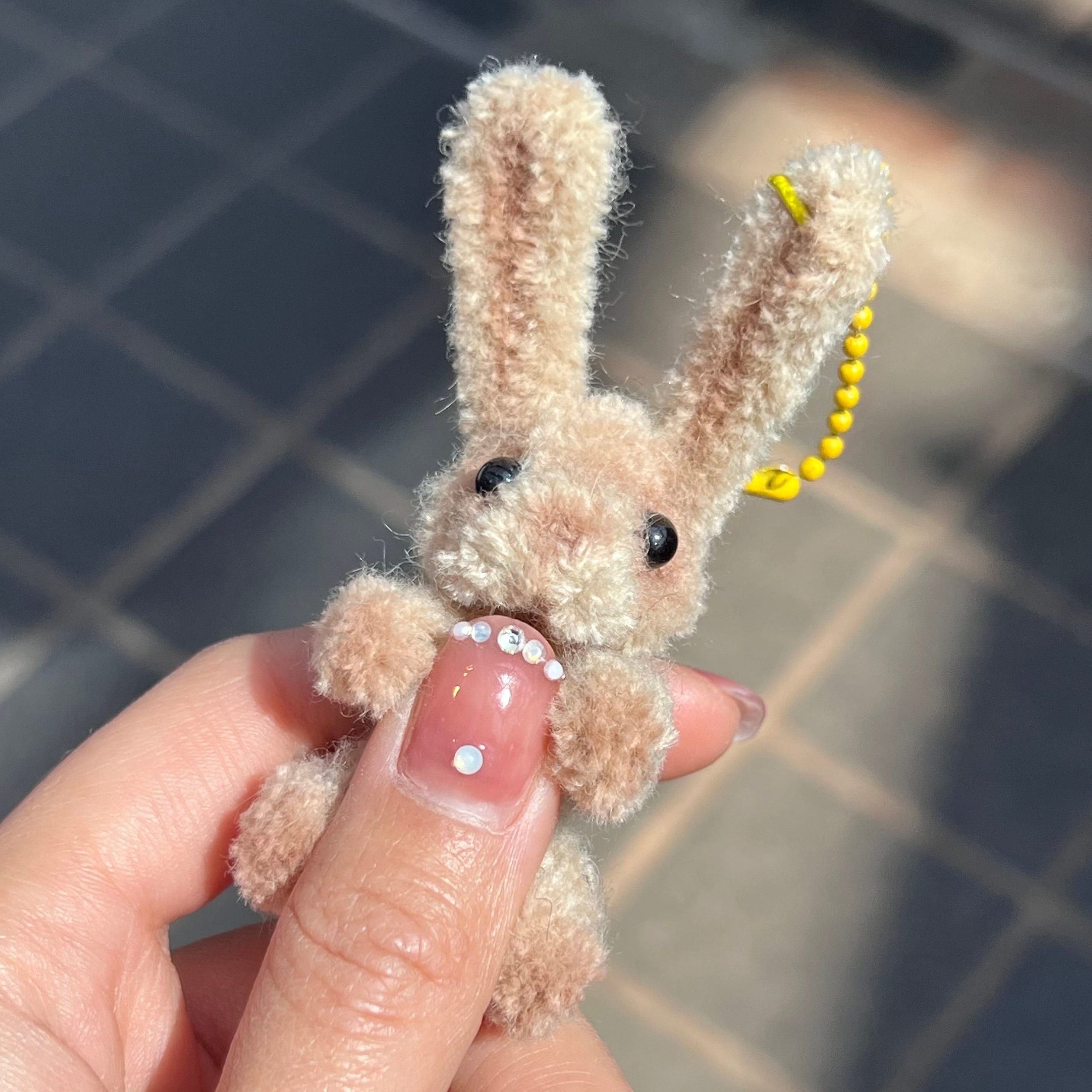 Designer Style Bunny Keychain & Handmade Gift Pouch