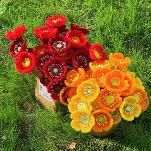 Kit fai da te per papavero scovolino per 6 fiori, regalo fatto a mano per sempre fiore per il tuo amore