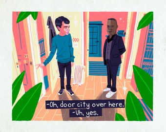 Door City Art Print: Thrifty Boy Illustration, Giclée Quality