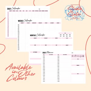 Day, Week and Month Pack | DIGITALDOWNLOAD | PINK  | LANDSCAPE