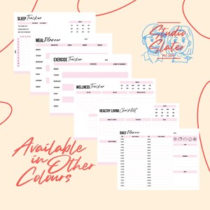 Healthy Living Planner | DIGITALDOWNLOAD | PINK | LANDSCAPE
