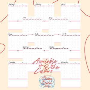 Monthly Calendar Planner | DIGITALDOWNLOAD | PINK | PORTRAIT