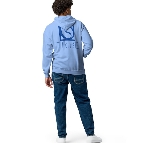 Soul Tribe Blue White Gray Unisex heavy blend zip hoodie