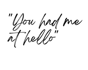 Jerry Maguire Movie Film Quote Print - 'You had me at hello' Digital Download (A4 Size, Black and White) PDF Contemporary