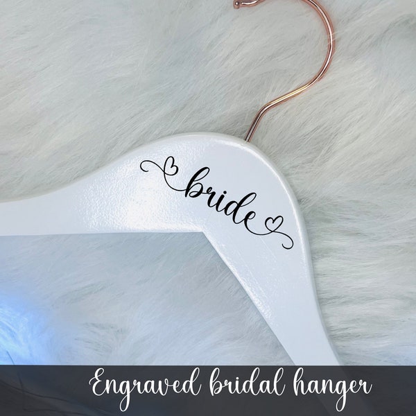 White bridal hanger - engraved hanger, wedding hanger, bridal hanger, I do, wedding gift, shower gift, til death, present, love