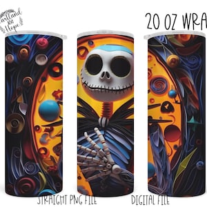 3D pumpkin jack Tumbler wrap, tumbler design, printable design, digital design, 20oz tumbler design