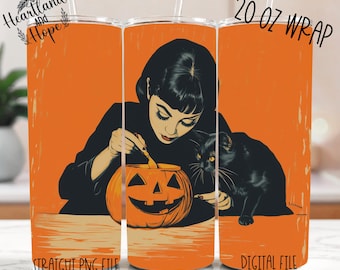 ハロウィン ガール タンブラー ラップ、ハロウィン タンブラー、タンブラー デザイン、印刷可能なデザイン、デジタル デザイン、20 オンス タンブラー デザイン