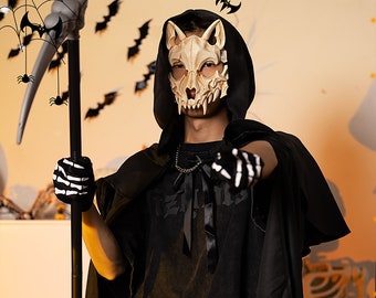 Halloween, decorations, bone masks, party props, werewolf masks
