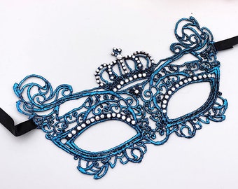 Christmas masquerade dance sexy lace and diamond mask party fun cut-out adult female half face mask