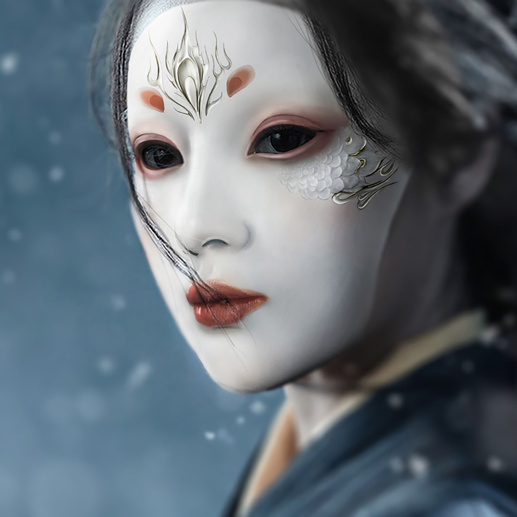 Phoenix Empress Ancient Mask Han Costume Dressed In Gold Full Face phoenix-empress-ancient-mask-han-costume-dressed-in-gold-full-face