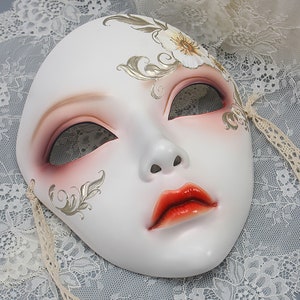 Antique female mask adult Hanfu Halloween party dress up national style full face art Chinese style full face dance mask Masquerade women's