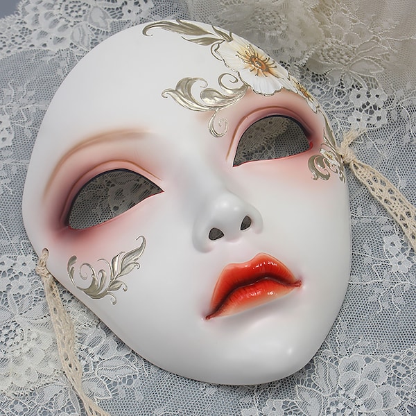 Masque féminin antique adulte Hanfu Halloween party habiller style national full face art style chinois masque de danse complet Masquerade femmes