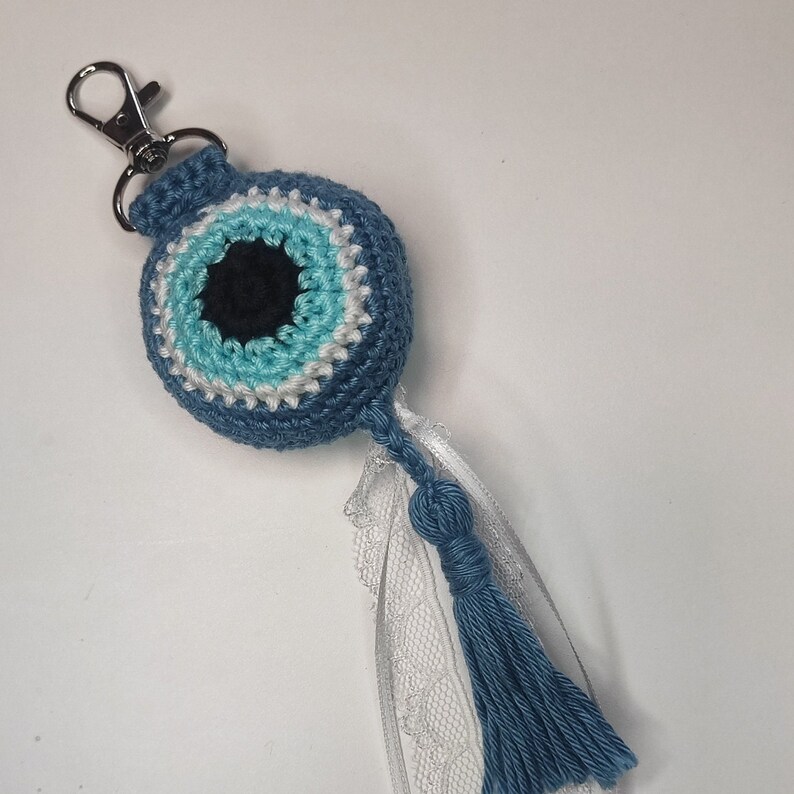 Crocheted Evil Eye Evil Eyes Keychain & Bag Charm Personalized Handmade