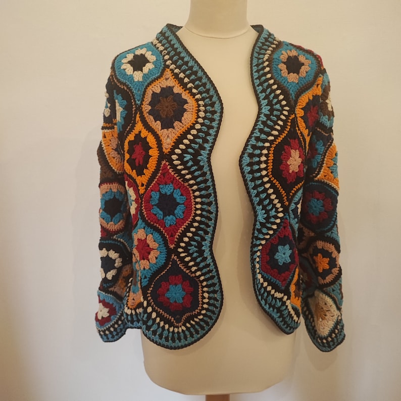 Gehäkeltes Patchwork Cardigan