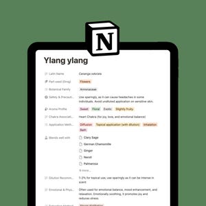 Essential oil database Notion template