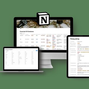 Essential oil database Notion template