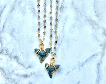 Handmade Shark Tooth Necklace  • Authentic Shark Teeth • Fossil Jewelry
