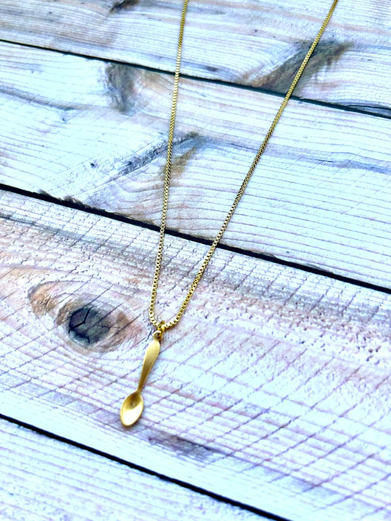 Gold Spoon Necklace • Spoonie Awareness Jewelry image 4